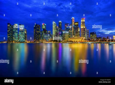 monocular for sightseeing in Singapore river view at night Stock Photo ...