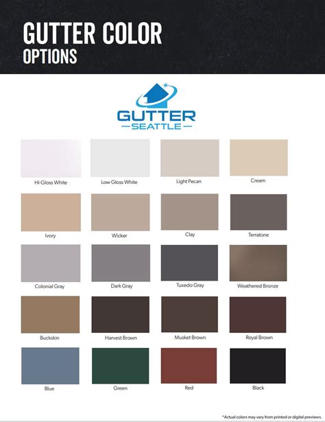 Gutter Colors | Color Choices | Gutter Seattle LLC