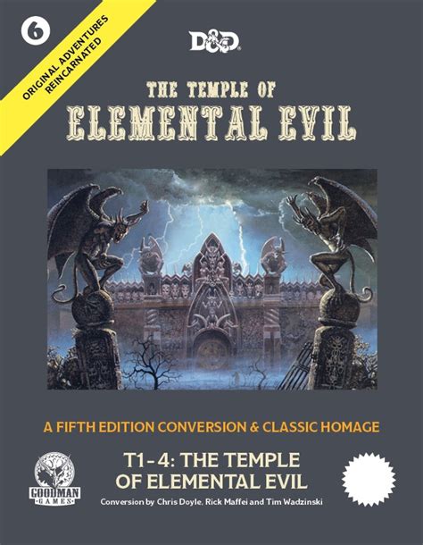 Goodman Games Announce Original Adventures Reincarnated 6 – Temple of Elemental Evil | DDO Players