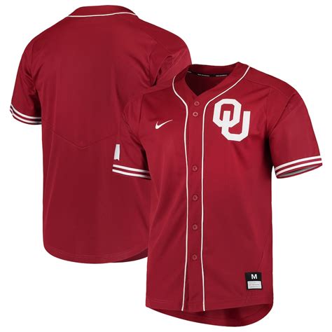 Men's Nike Crimson Oklahoma Sooners Vapor Untouchable Elite Full-Button Replica Baseball Jersey