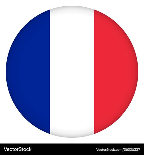 Flag france round icon badge or button french Vector Image