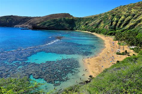 Elevated View of Hanauma Bay on O’ahu in Hawaii - Encircle Photos