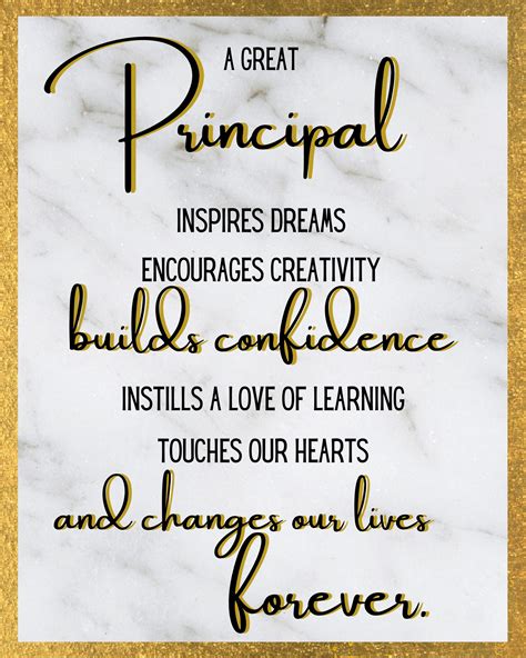 Black and Gold, Principal Quote Printable, Principal Gift, Principal Appreciation, Principal ...