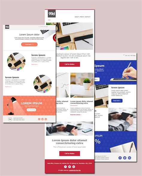 MailChimp templates by 99designs 3 Free Email Newsletter Templates ...