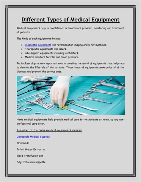 Different Types of Medical Equipment