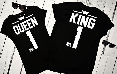 T-shirts for couple "KING & QUEEN no1" | Couple tshirts, T shirt, Shirts