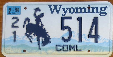 1998 Wyoming commercial mint - Automobile License Plate Store ...