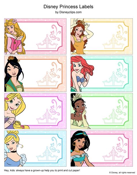 Disney Princess Name Tags Free Printable - Free Printable Templates