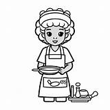 Baker At Work Coloring Page  sketch template