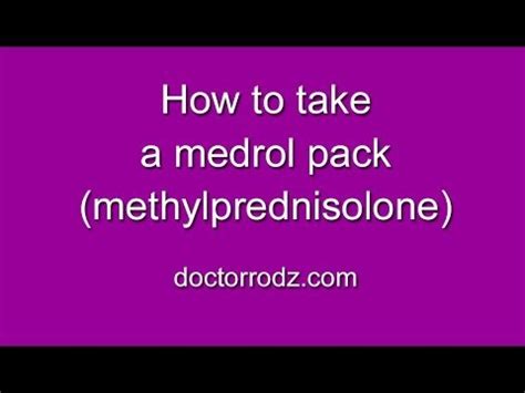 How to take a medrol pack (methylpredisolone) - YouTube