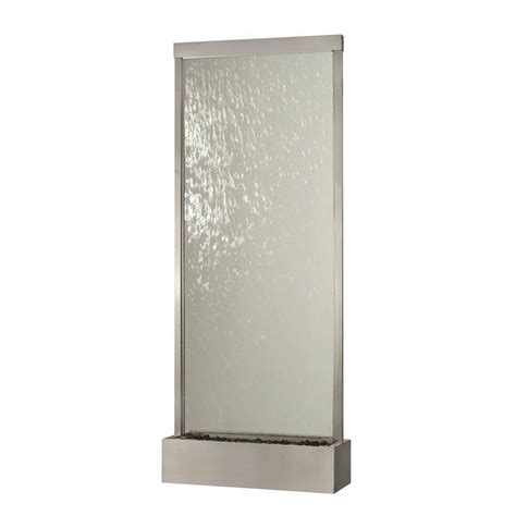 Water Wonders 10 ft.Grande Stainless Steel and Clear Glass Waterfall ...