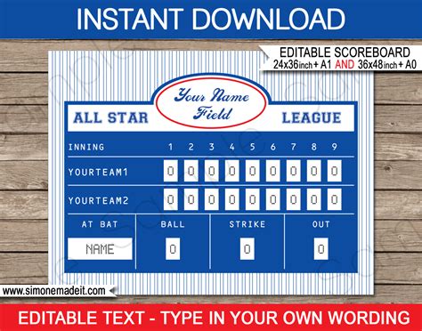 Baseball Scoreboard Template