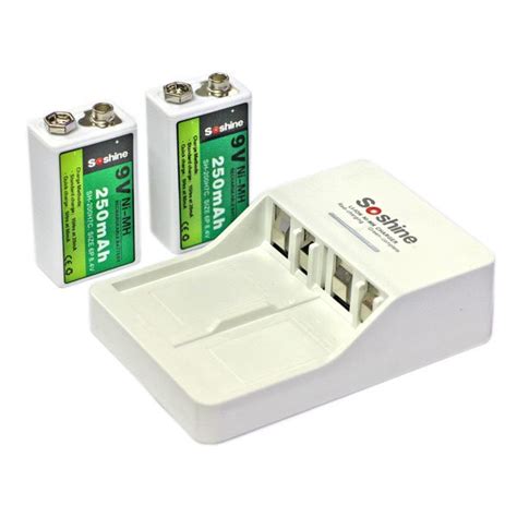 Soshine 9V Li ion Ni MH Rechargeable battery charger 9v universal ...