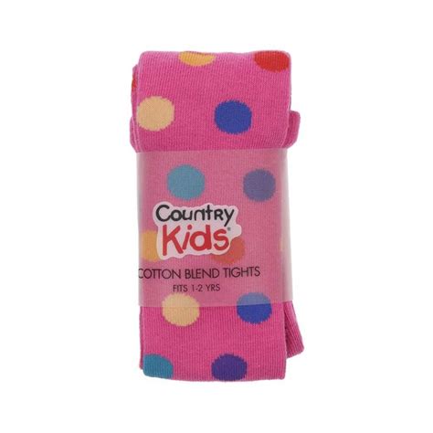 Country Kids Cotton Tights Hot Pink Dots - Baby Clothes from Soup Dragon UK