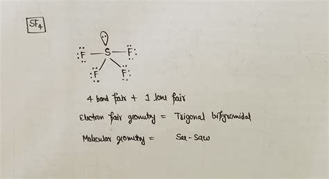 [Solved] Draw the Lewis structure for sulfur tetrafluoride, SF4, and then... | Course Hero