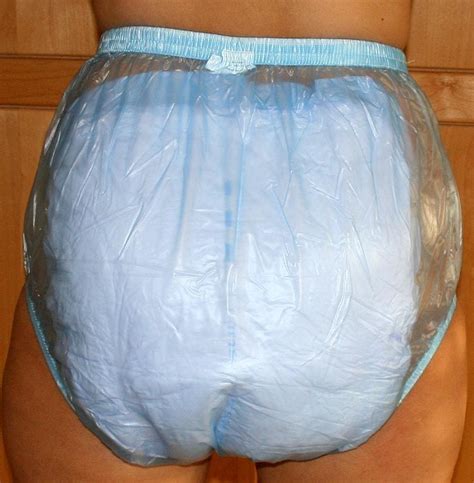 PVC Adult Baby Incontinence Diaper Pants Rubber Pants blue transparent ...