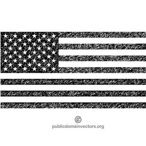 US flag black and white Royalty Free Stock SVG Vector and Clip Art