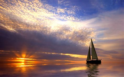 sailing ship, Boat, Sky, Sunlight, Sea, Clouds Wallpapers HD / Desktop and Mobile Backgrounds