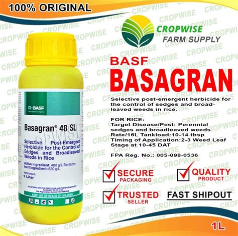 BASF- Basagran 48 SL Herbicide 1L, 500ml | Lazada PH