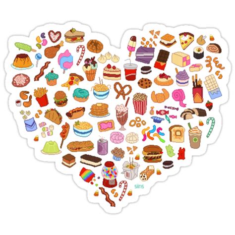 "Cute Pixel Junk Food" Stickers by siins | Redbubble