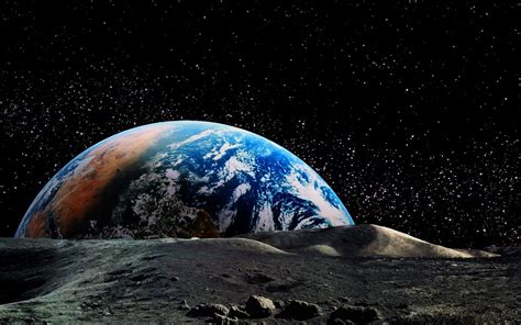 Earth illustration wallpaper, nature, landscape, planet, space, Moon ...