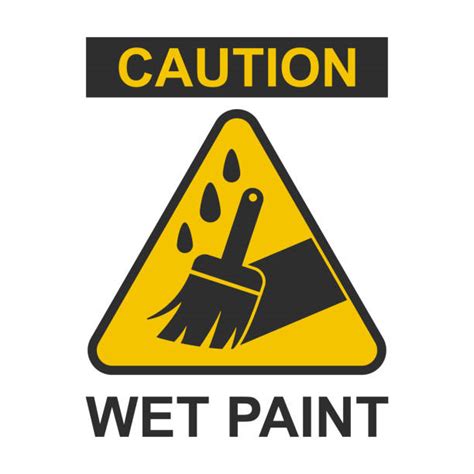 Caution Wet Paint Sign Backgrounds Illustrations, Royalty-Free Vector Graphics & Clip Art - iStock