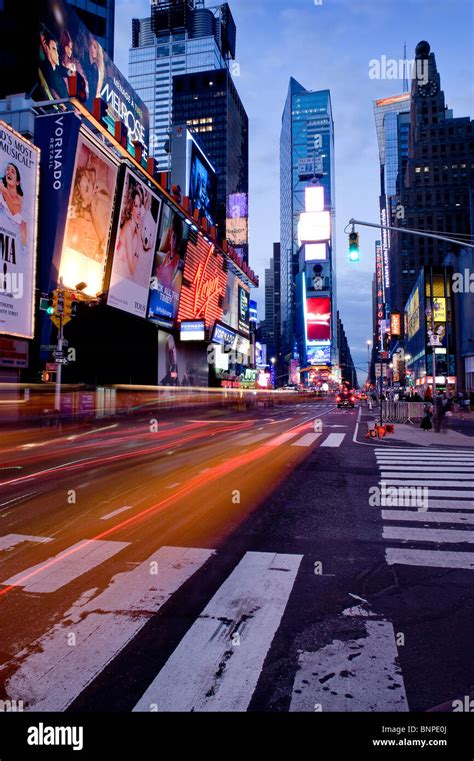 Times Square at night, Theatre District, Manhattan, New York, USA Stock ...