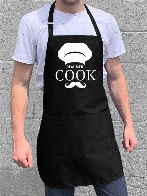 ApronMen Real Men Cook Apron - Chef Hat BBQ Apron - 1 Size Fits All Adjustable - Walmart.com ...