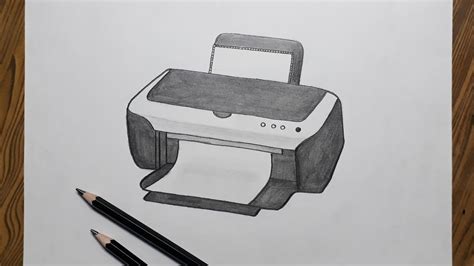 easy drawing of printer - easysimplebuildingdrawing