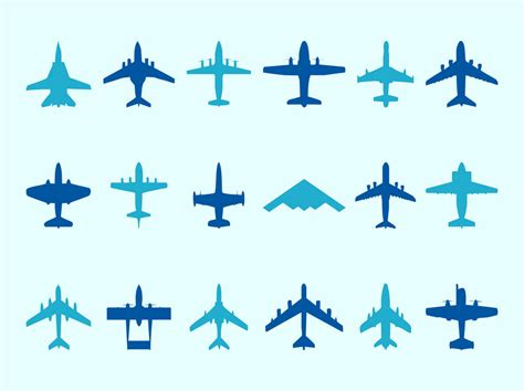 Airplane Silhouettes Set Vector Art & Graphics | freevector.com