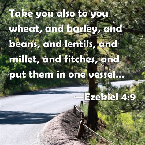 Ezekiel 4:9 Take you also to you wheat, and barley, and beans, and lentils, and millet, and ...