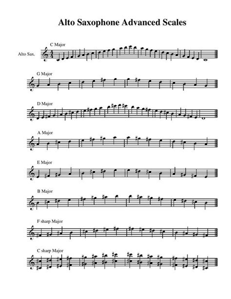 Alto Saxophone Beginner Scales