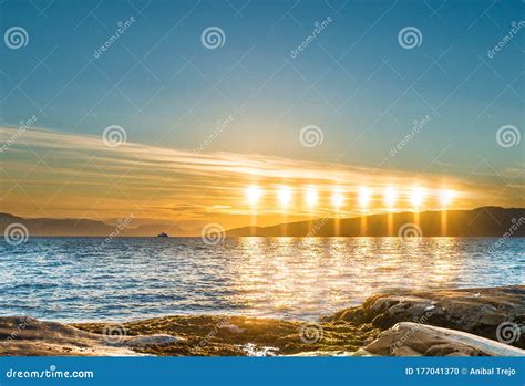 Midnight Sun In Norway Royalty-Free Stock Photo | CartoonDealer.com ...