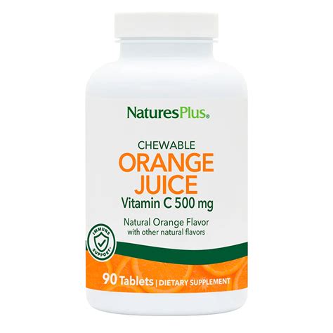 NaturesPlus Chewable Orange Juice Vitamin C (500 mg) - Health Nut Vitamin