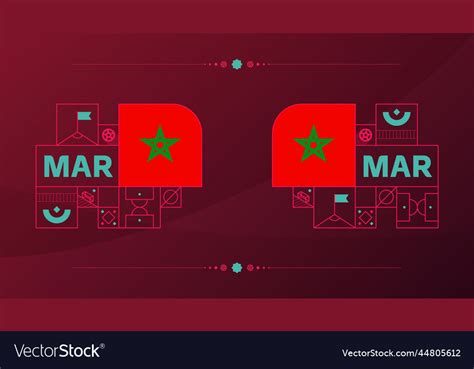 Morocco flag for 2022 football cup tournament Vector Image