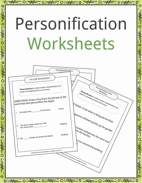 Sandy R. Romero: Personification Activities For Kids : Personification Worksheets / As with ...