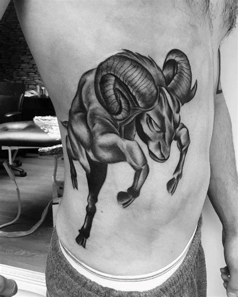 100 Ram Tattoo Designs For Men - Bighorn Sheep Ink Ideas | Ram tattoo, Mens side tattoos, Aries ...