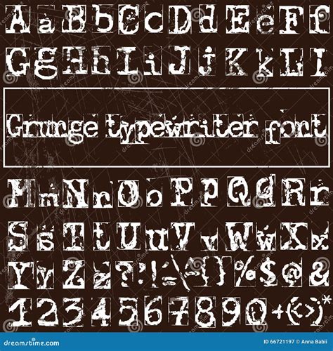 Vector old typewriter font stock vector. Illustration of paint - 66721197