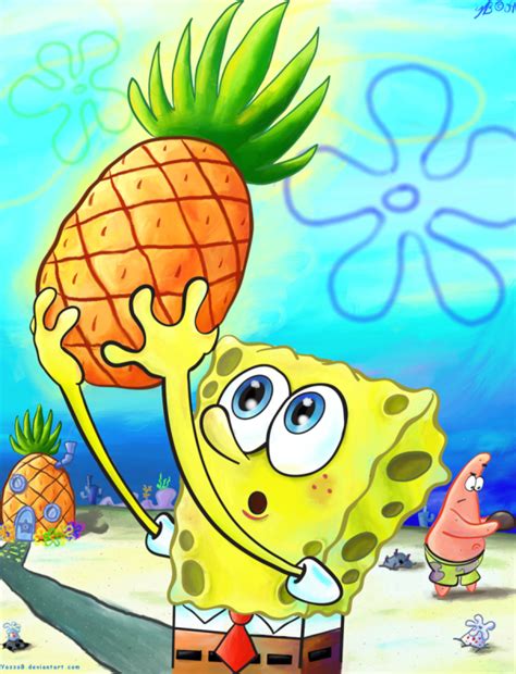 Spongebob Holding Pineapple