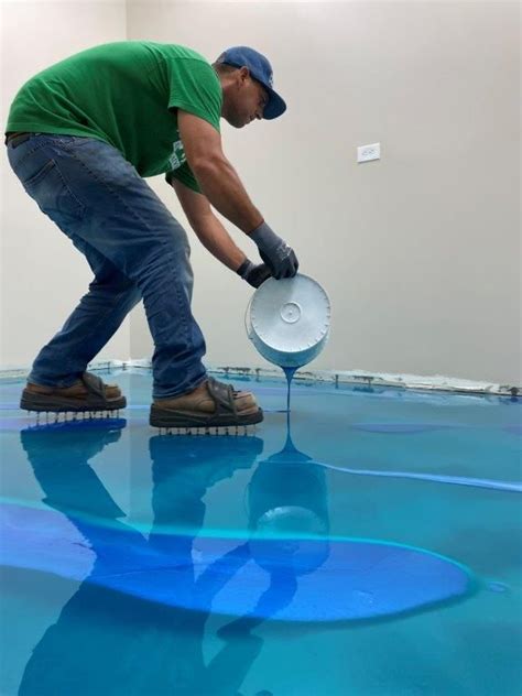 Epoxy Flooring With Blue Metallic | Epoxy floor, Concrete bathroom ...