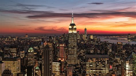 Cities, New York, Building, City, Skyscraper, Sunset, USA, HD wallpaper ...