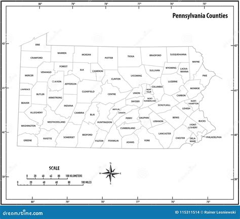 Blank Pennsylvania County Map