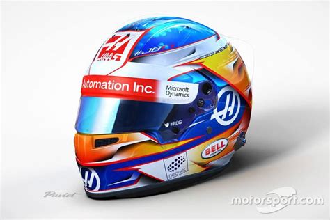 Helmet of Romain Grosjean, Haas F1 Team at Romain Grosjean helmet High ...