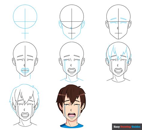 How to Draw an Anime Boy Crying - Easy Step by Step Tutorial