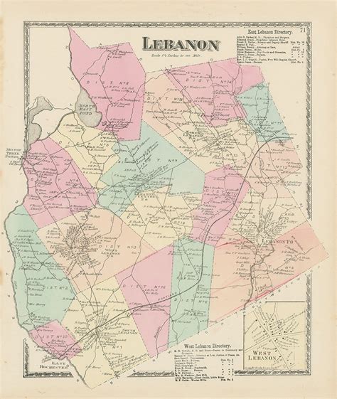 Town of LEBANON Maine 1872 Map - Etsy