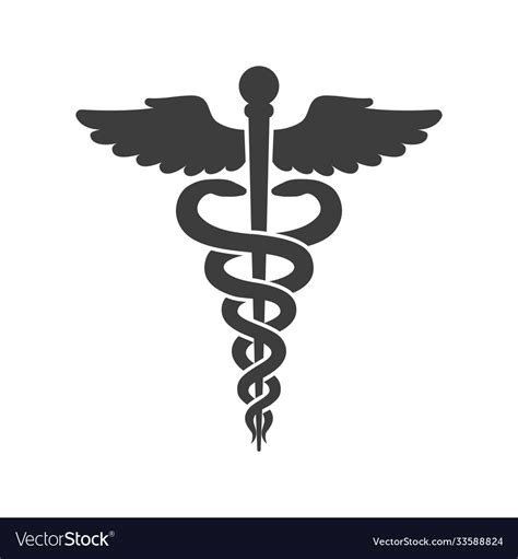 Medical caduceus symbol isolated on white Vector Image