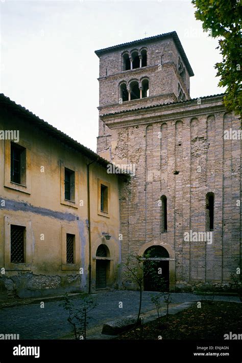 Farfa Abbey .The abbey's court Stock Photo - Alamy