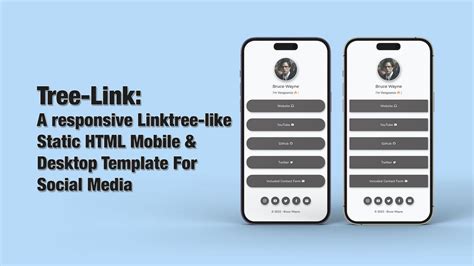 TreeLink: A Responsive Linktree-like Static HTML5 Template