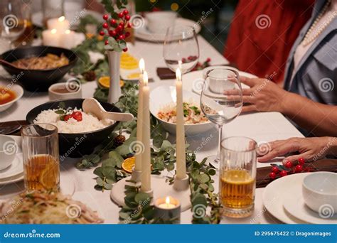 Delicious Food on Christmas Dinner Table Stock Photo - Image of dish ...