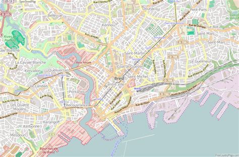 Brest Map France Latitude & Longitude: Free Maps